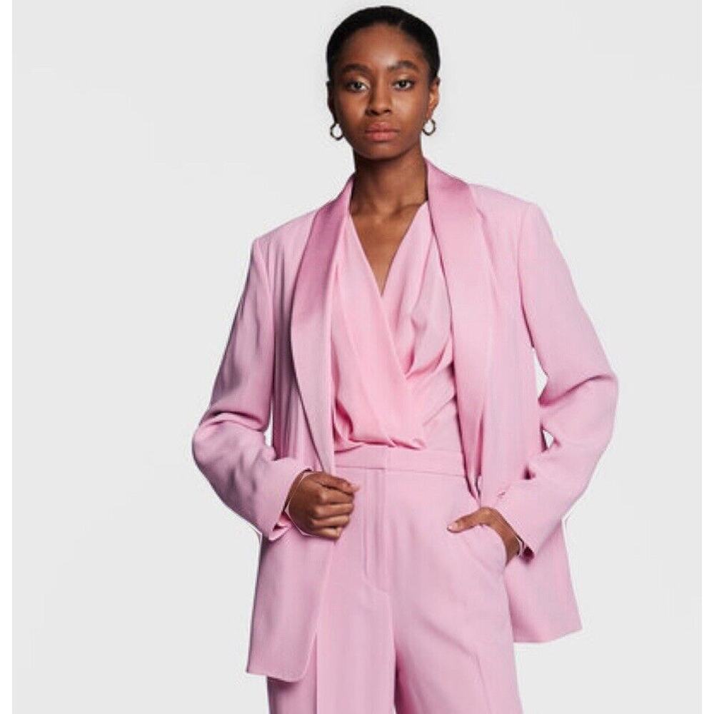NEW HUGO BOSS Womens Blazer Size 8 Junata Shawl Collar Suit Jacket Pink
